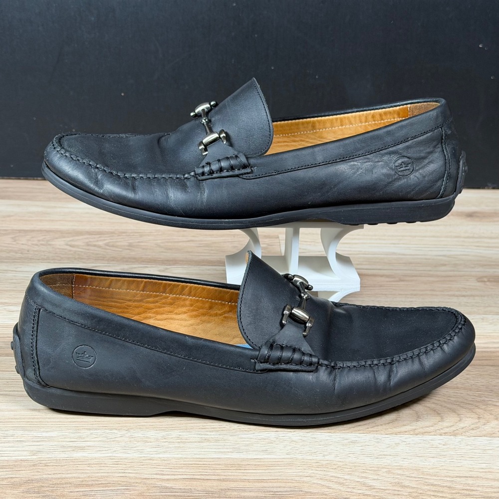 Peter Millar Loafers Mens Size 12 M Black Leather Horsebit Driving Shoes Preppy